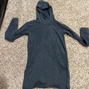 Athleta girl toasty warm hooded gray tunic XL (14)